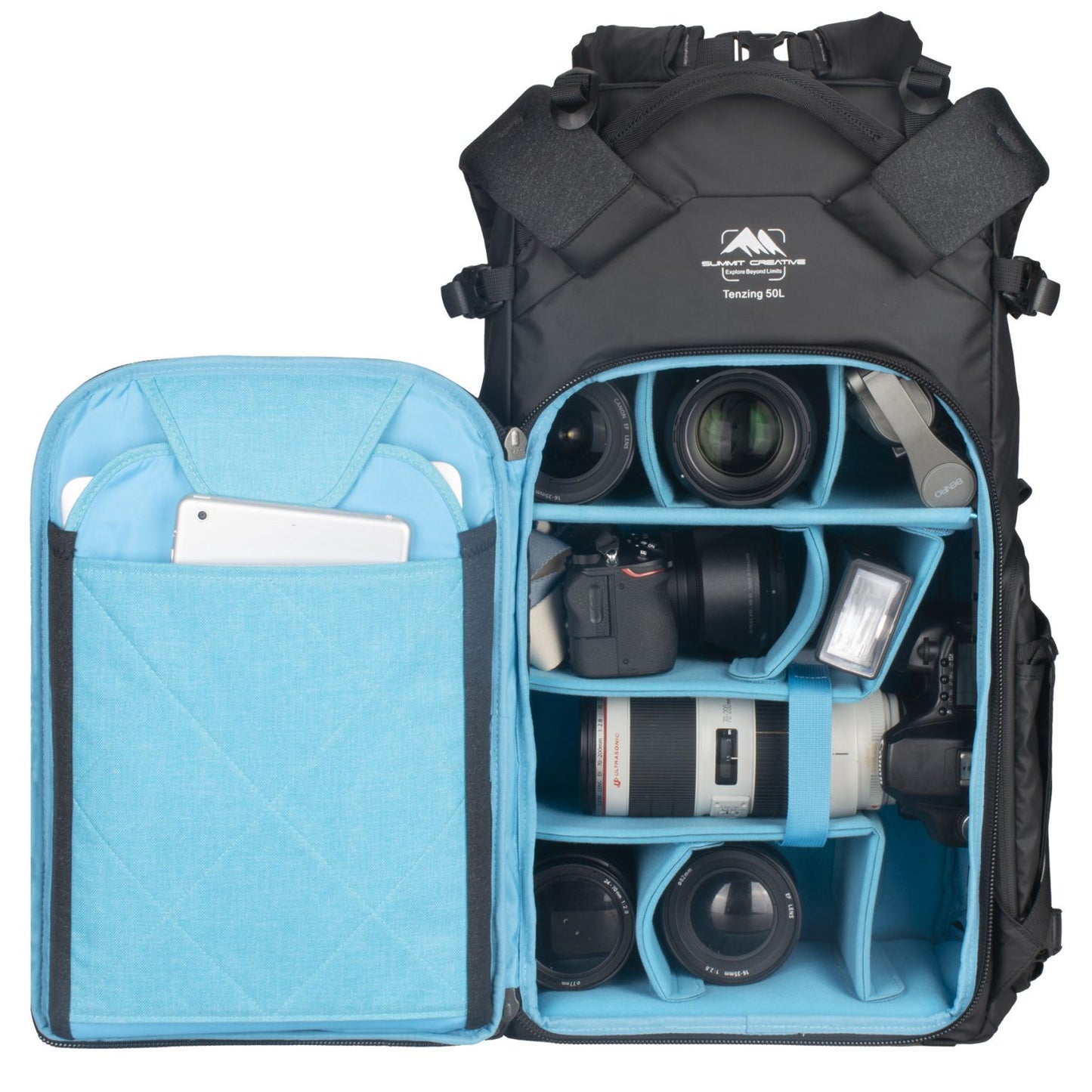 Summit Creative XLarge Rolltop Camera Backpack Tenzing 50L