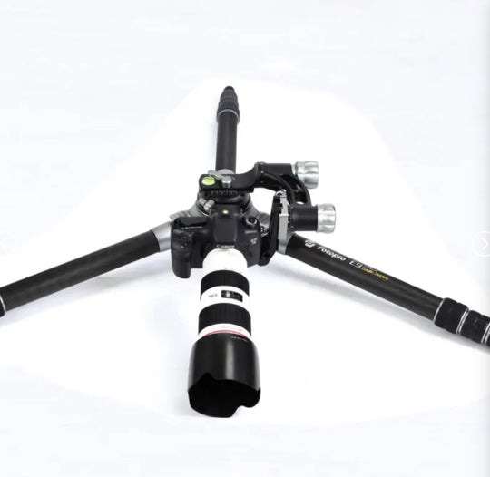 Fotopro E9 Eagle Series 4-Section Carbon Fiber Tripod with Gimbal Head, Holds 66 lbs, Extends to 63"