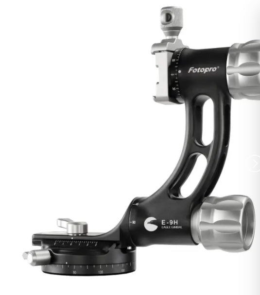 Fotopro E9 Eagle Series 4-Section Carbon Fiber Tripod with Gimbal Head, Holds 66 lbs, Extends to 63"